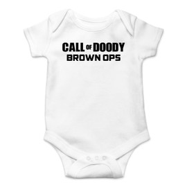 Call of Doody Brown Ops - Funny Gaming Enthusiast Daddy Gamer Dad Infant Novelty Romper Baby Bodysuit (White, 6-12 Months)