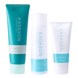 KADASON Skin Care 3-Piece Set (Face Wash, Lotion, Moisturizing Serum), Oil-Free Seborrheic Skin, Made in Japan