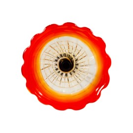 Dale Tiffany AW23020-D9 Merida Flower Hand Blown Art Glass Wall Decor with Wall Mounting Bracket, Multi-color, 9-Inch Diameter