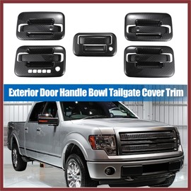 HEROFFIX Exterior Door Handle Tailgate Cover Trim Fit for Ford F-150 F150 2004-2014 - Pack of 5 Replace Parts