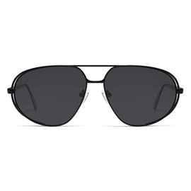 VANLINKER Retro Polarized Aviator Sunglasses for Women Men Classic Trendy Driving Sunglasses Designer Metal Frame VL9837 Black Frame Grey Lenses