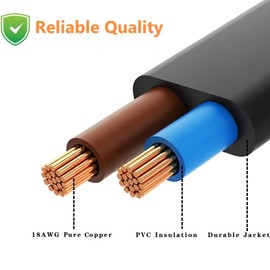 Replacement Power Cord for HP Officejet 250 200 3830 4500 4630 4650 4655 5255 5258 5740 6230 6700 6960 6962 6970 8035 8100 8625 8702 9010 9025 Printer Series 2 Prong AC Power Cord Cable