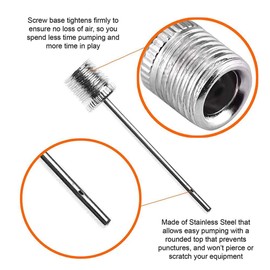 Pack of 10 Adapter Needles for Football, Rugby, Volleyball, Netball, Score Big with Dual-Airflow Double-Speed Fast Inflating Pump Needles - (10 pcs of silver pump needles)