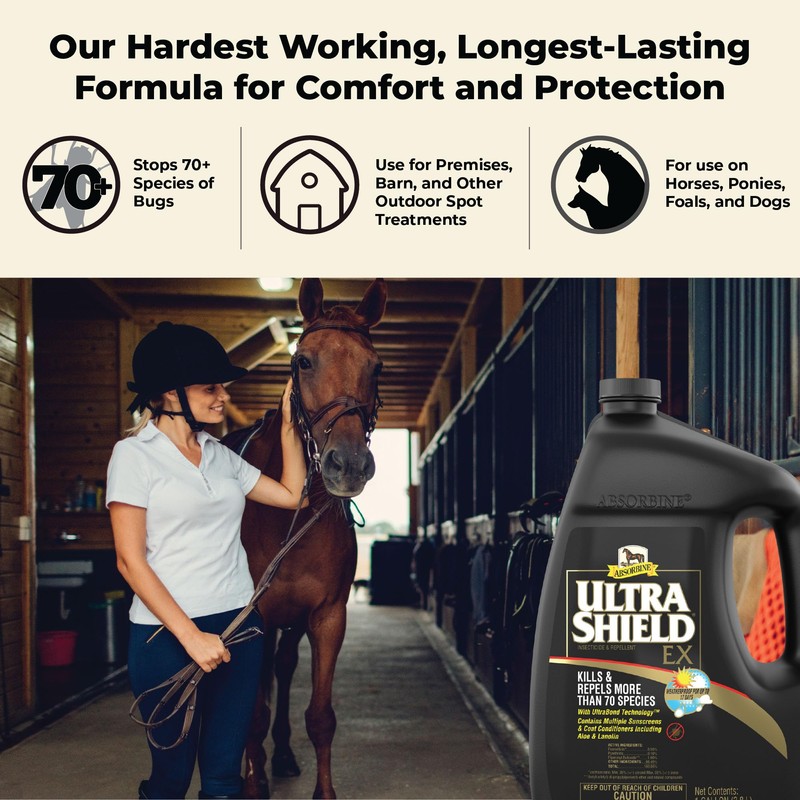 Absorbine UltraShield EX 128oz Insecticide, Kills & Repels Flies, Mosquitoes,