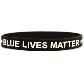 SayitBands XL 9 Inch Blue Lives Matter Wristband with Thin Blue Line