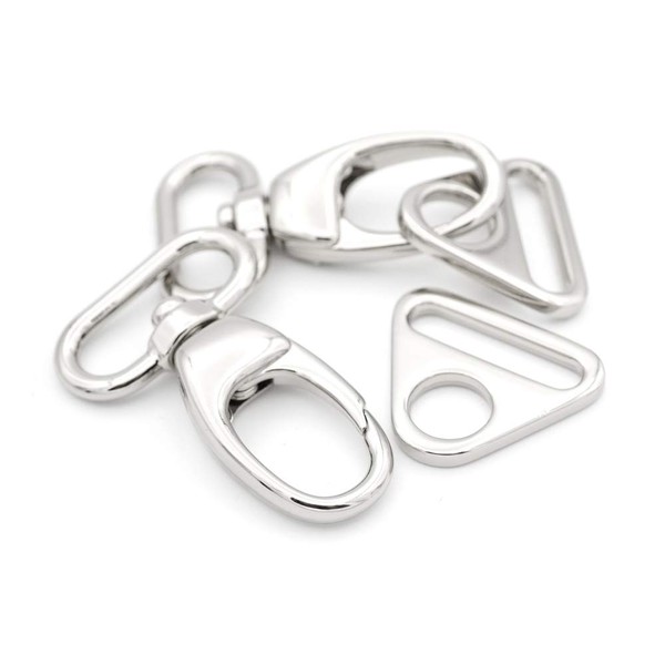 CRAFTMEMORE 2 Sets Fat Swivel Snap Hook with Triangle Rings