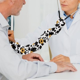 Uorisanigo Stethoscope Cover Sleeve Cow Stripe Sunflower Stethoscope Accessories Soft and Breathable Stethoscope Cover for Women Nurses Set of 2