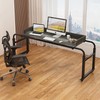 Overbed Table with 360° Wheels, Queen Size Mobile Bed Desk,