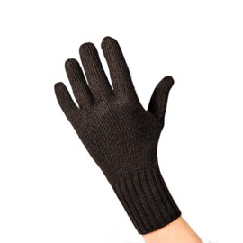 CASH-MERE.CH Elegant 100% cashmere gloves, touchscreen suitable for men and women (S/M and L/XL), dark brown