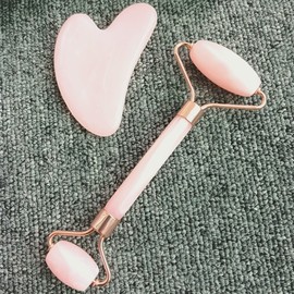 Dual Jade Crystal Face Roller Body Gua Sha Massager Set