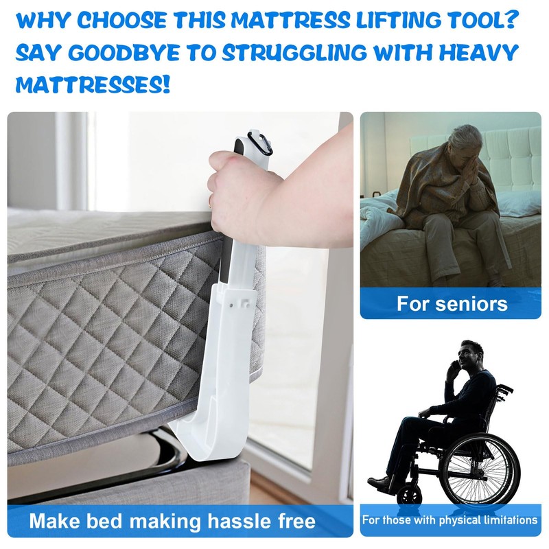 Mattress Lift Tool with Premium Plastic Lever Mechanism for Effortless