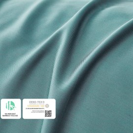 YnM Cooling Bed Sheet Set with 100 Percent Rayon Derived from Bamboo, 400TC Fabric with 1 Pillowcase and Flat Sheet, Deep Pocket Fit 19'', Silky-Soft & Sweat Wicking, 3 Piece (Twin, Sea Grass)