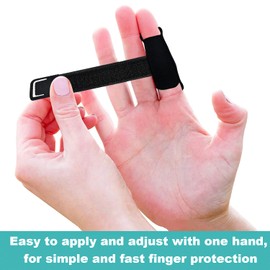 VerteLife Finger Splint Finger Sleeve Support Protector Prevents Sport Injury, Elastic Breathable Finger Buddy Finger Brace Reliev Finger Pain, Finger Guards Sport Cushion Bandage - Black/M
