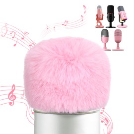 YOUSHARES Blue Yeti Pop Filter, Universal Furry Windscreen Muff windshield for Blue Yeti X, Nano, Yeti Pro, AM8, SoloCast,Razer Mini and More USB and ASRM Microphone (Pink)