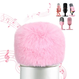 YOUSHARES Blue Yeti Pop Filter, Universal Furry Windscreen Muff windshield for Blue Yeti X, Nano, Yeti Pro, AM8, SoloCast,Razer Mini and More USB and ASRM Microphone (Pink)