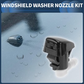 INFINAUTO Windshield Washer Nozzle Kit, Front No.55372143AB/15247800/55156427AB/55079049AA for Jeep Grand Cherokee 2005-2016 Black White, 1 Set