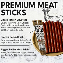 Zick's Hardwood Smoked Original Beef Meat Snacks 1.3oz | Gluten-Free, Paleo Friendly, No Hormones or MSG, High Protein, Clean Ingredients, On-the-Go Individually Wrapped Sticks | Beef - 12 Pack