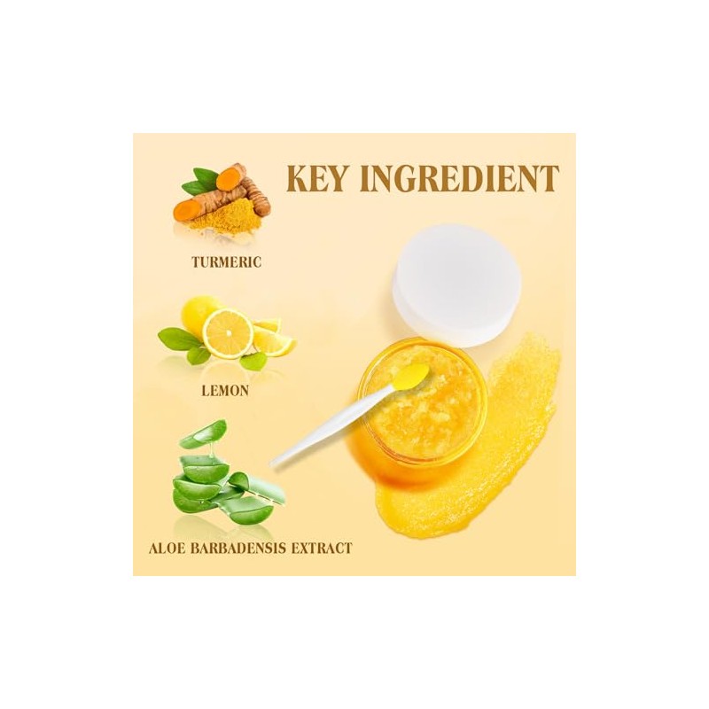 Exfoliante Labial De Cúrcuma Y Limón Con Cepillo, Exfoliante Para
