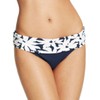Anne Cole Women's Foldover Mid-Rise Bikini Bottom, Navy/White Daisy Floral,