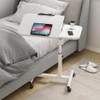 dainslef Overbed Table with Wheels, 23.6-37.4in Height Adjustable Over Bed