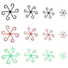 Plant Support Shrub Holder Plant Holder Set of 12 - Reusable Plant Clips in 3 Colours & 4 Sizes, Robust PP Clips for Monstera, Flowers & Vine Plants