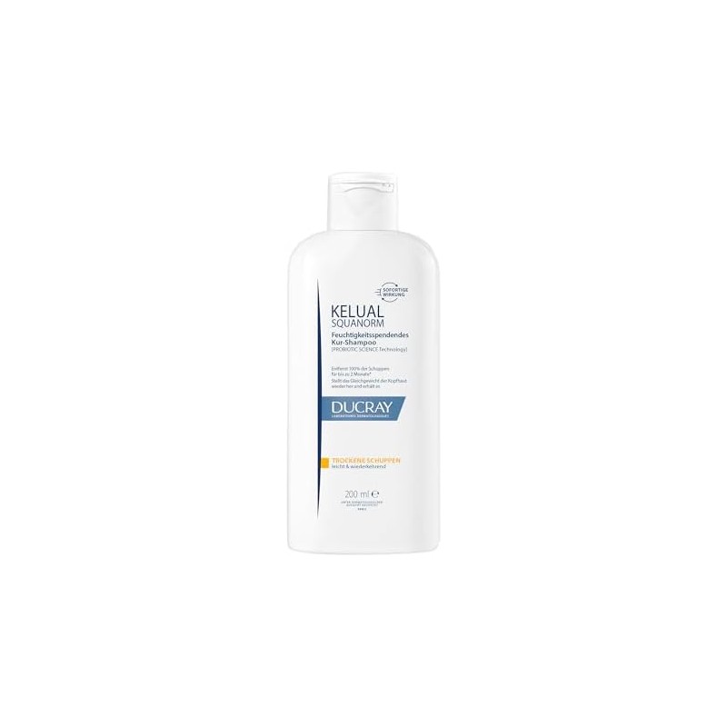 DUCRAY Kelual Squanorm Shampoo Tratante, Para Caspa Seca, 200 ml