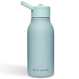 Neon Kactus Tritan Children's Bottle | Children's Water Bottle for School, Travel, Sports | Boys & Girls Drinking Bottle with Straw Lid and Handle | Happy Camper 340 ml