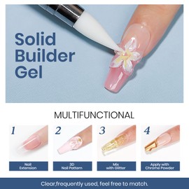 MIZHSE MIZHSE 100g Solid Builder Gel for Nails, Large Capacity Clear 3D Sculpting Gel for Nails, Non-sticky Hand Building Carving Modeling Hard Nail Extension with Silicone 3D Mold Nail Art Salon