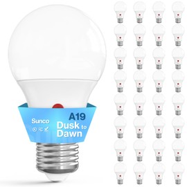Sunco 32 Pack Dusk to Dawn LED Outdoor Light Bulb A19, Photocell Automatic for Exterior Lighting, 800 LM, 9W (60W Eqv.), 4000K Cool White, Auto On/Off Sensor, IP65 Rated UL