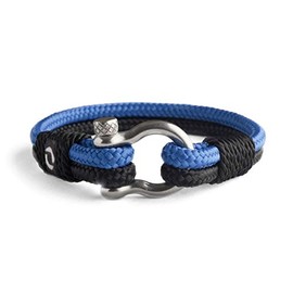 Mens Rope Bracelet - Stainless Steel Silver Shackle, Extremely Durable and Scratch Resistant Waterproof Paracord, Handmade, Nautical Wristband for Men 4-8