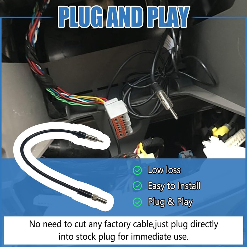 SYudwen Radio Antenna Adapter Male Plug, Cable Connector, Stereo FM