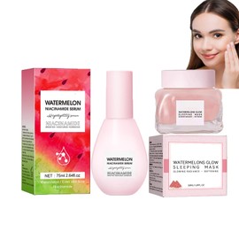 Dyceittdia Watermelon Skin Care, 75 ml Niacinamide Serum and 50 ml Watermelon Essence Face Cream, Watermelon Essence Set, Moisturising Skin, cream4