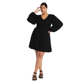 City Chic Women's Plus Size Dress-Jemma Mini, Black