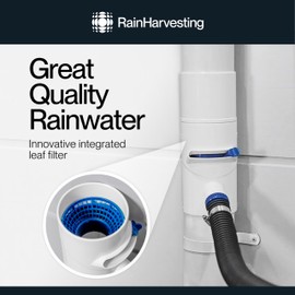 Rain Harvesting Downpipe Diverter, Round Downspout Diverter with Filter for Rain Water Catching System, Fits 3" Round Drain Pipes