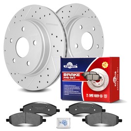 YXPCARS Ceramic Front Brakes Pad and Rotors Drilled Slotted Vented Replacement Disc Brake Kits for Chrysler Aspen 2007-2009, for Dodge Durango 2007 2008 2009, for Ram 1500 2011-2018 5-Lug