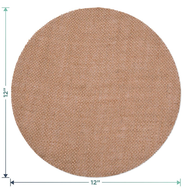 Rustic Burlap Round Placemats - 12" Diameter Burlap Circle Rustic