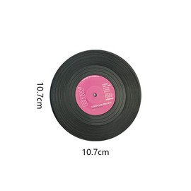 Vinyl Record Coasters, Pack of 6 Retro CD Record Drinks Coasters Non-Slip Cup Mat Insulated Coffee Mat for Decoration of Bars, Cafés, Dessert Shops