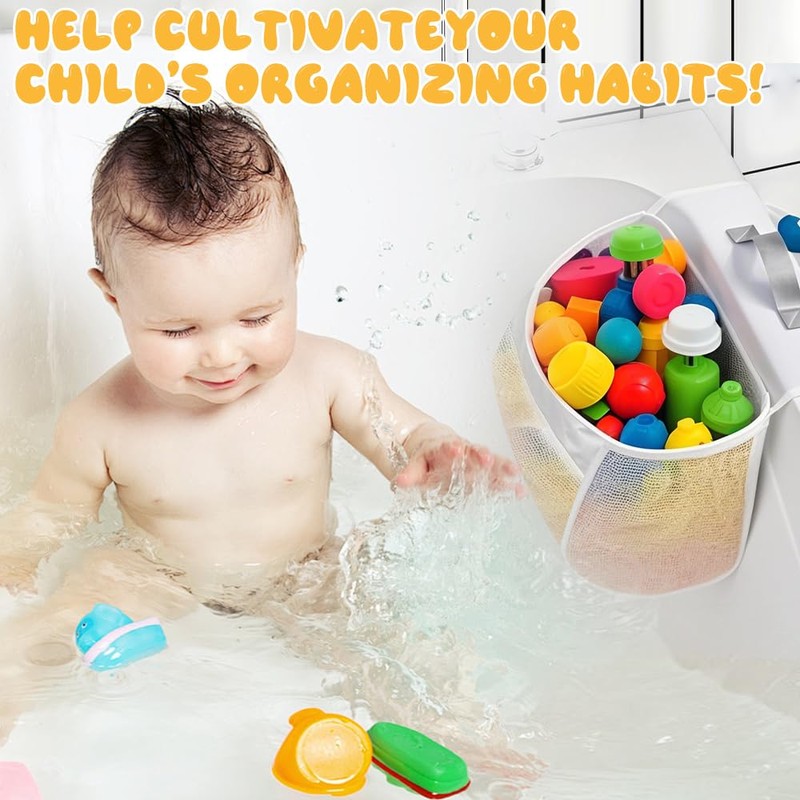ZOYDP Bath Toy Storage, Bath Toy Storage Bag, Storage Bathtub