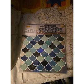 Simplify Peel & Stick Wall Tile Scallop 4 Pack Style # 27266 Blues