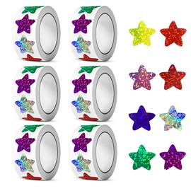KALYRON 2000 pcs Multicolor Star Stickers,Fun Reward Stickers for Teachers & Students,Vibrant, Durable & Easy Peel,Perfect for Classroom, Crafts, Charts & Gifts, 4 Rolls