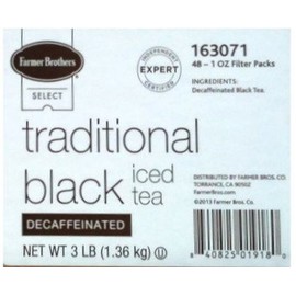Farmer Brothers Black Tea Bags DECAF, Iced Tea-48 count, 1 oz each