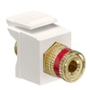 Leviton QuickPort Binding Post Adapter with Red Stripe, 40833-BTR, Light