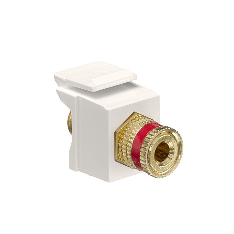 Leviton QuickPort Binding Post Adapter with Red Stripe, 40833-BTR, Light
