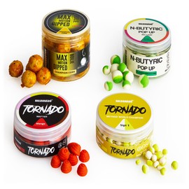 Haldorado Tornado Fishing Baits Set of 4-Piece Collection with Boilies, Wafters and Pop-Ups, Mixed Flavours, Made in Hungary