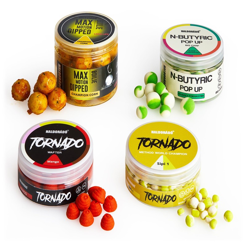 Haldorado Tornado Fishing Baits Set of 4-Piece Collection with Boilies,