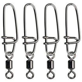Gamakatsu Hyper S-Snap with H-Swivel - 4 Fishing Swivels with Hanger, Size/Load Capacity: Size 2 / 32 kg