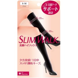 Pip Slim Walk High Socks for Beautiful Legs S-M Size Black (SLIM WALK, highsocks, SM) Compression Socks