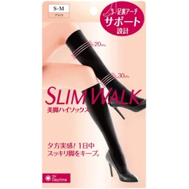 Pip Slim Walk High Socks for Beautiful Legs S-M Size Black (SLIM WALK, highsocks, SM) Compression Socks