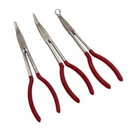 HOCHSTE Long Reach 45° Bent Nose Pliers - Ring Nose Spark Plug Boot Removal Pliers with Serrated Jaws for Hard-to-Reach Spaces, Ideal for Hose Gripper Tasks