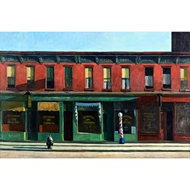 CANVAS Early Sunday Morning United States Street Painting by Edward Hopper 18" X 30" Image Size Reproduction on Paper and Canvas